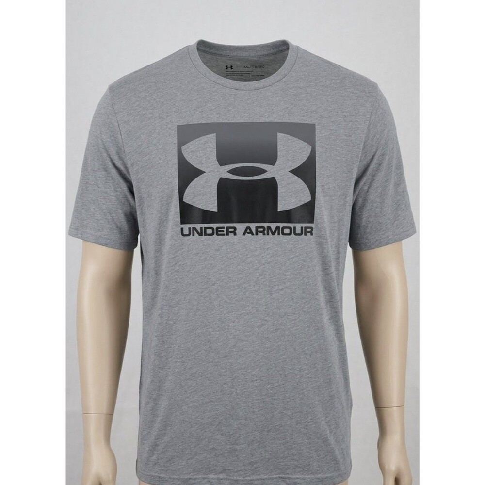 Under Armour HeatGear Men's XXL Tall Gray T Shirt Logo Loose Fit Athletic